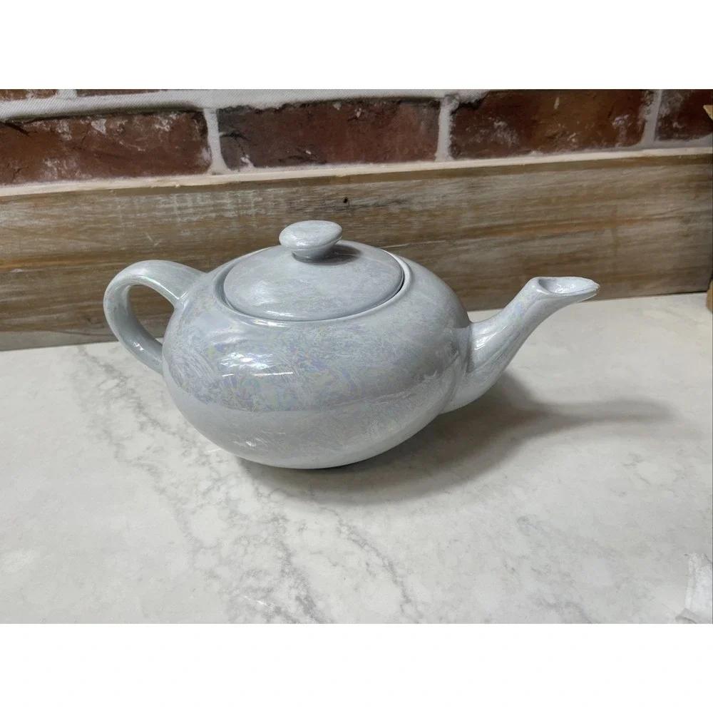 Vintage Japanese Peach Lusterware Teapot – Iridescent Glaze